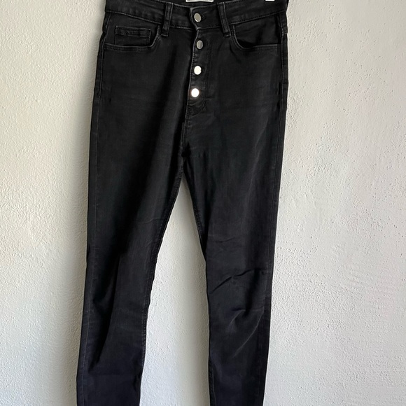 Zara Woman Premium Denim Collection Black Skinny Jeans, Size 4 - Picture 2 of 9